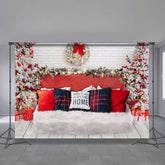 Aperturee - Roter Sofa Raum Deko Baum Licht Weihnachtshintergrund